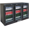 Шкаф холодильный для напитков, 382л, 3 двери стекло, 3 полки, ножки, +2/+8С, черный, дин.охл., R600a