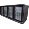 Стол холодильный, L1.72м, без борта, 4 двери стекло, ножки, +2/+8С, краш.сталь бархат, стат.охл., агрегат сзади, подсветка, цоколь