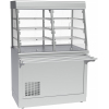 Прилавок-витрина холодильный напольный, L1.50м, +5/+15С, нерж.сталь, поверхеость холодильная, стенд полузакрытый без двери, направляющие, фасад нерж.
