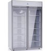 Шкаф холодильный, GN2/1, 1400л, 2 двери стекло, 10 полок, ножки, +1/+10С, дин.охл., белый, рамы двери и канапе серые, ручки длинные