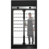 Шкаф холодильный для вина, 420бут., 4 двери стекло, без полок, ножки, +4/+18С, дин.охл., черный полуглянец, центральный, H2.6м, R290